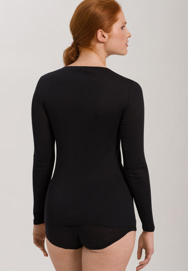 71620 Cotton Seamless L/Slv Shirt - 019 Black